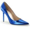 Pleaser CLASSIQUE-20 Blue Metallic Pu Pump Shoes