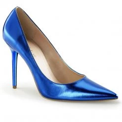 Pleaser CLASSIQUE-20 Blue Metallic Pu Pump Shoes