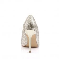 Pleaser CLASSIQUE-20 Gold Glittery Fabric Pump