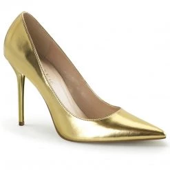 Pleaser Shoes CLASSIQUE-20 Gold Metallic Pu Pump