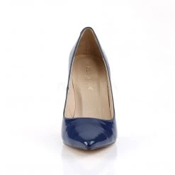 Pleaser CLASSIQUE-20 Navy Blue Patent Pump Shoes