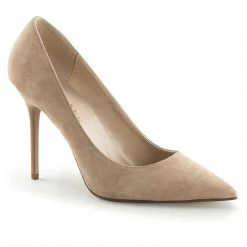 Pleaser Shoes CLASSIQUE-20 Nude Suede Pump