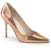 Pleaser Shoes CLASSIQUE-20 Rose Gold Metallic Pu Pump