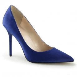Pleaser CLASSIQUE-20 Royal Blue Satin Pump Shoes