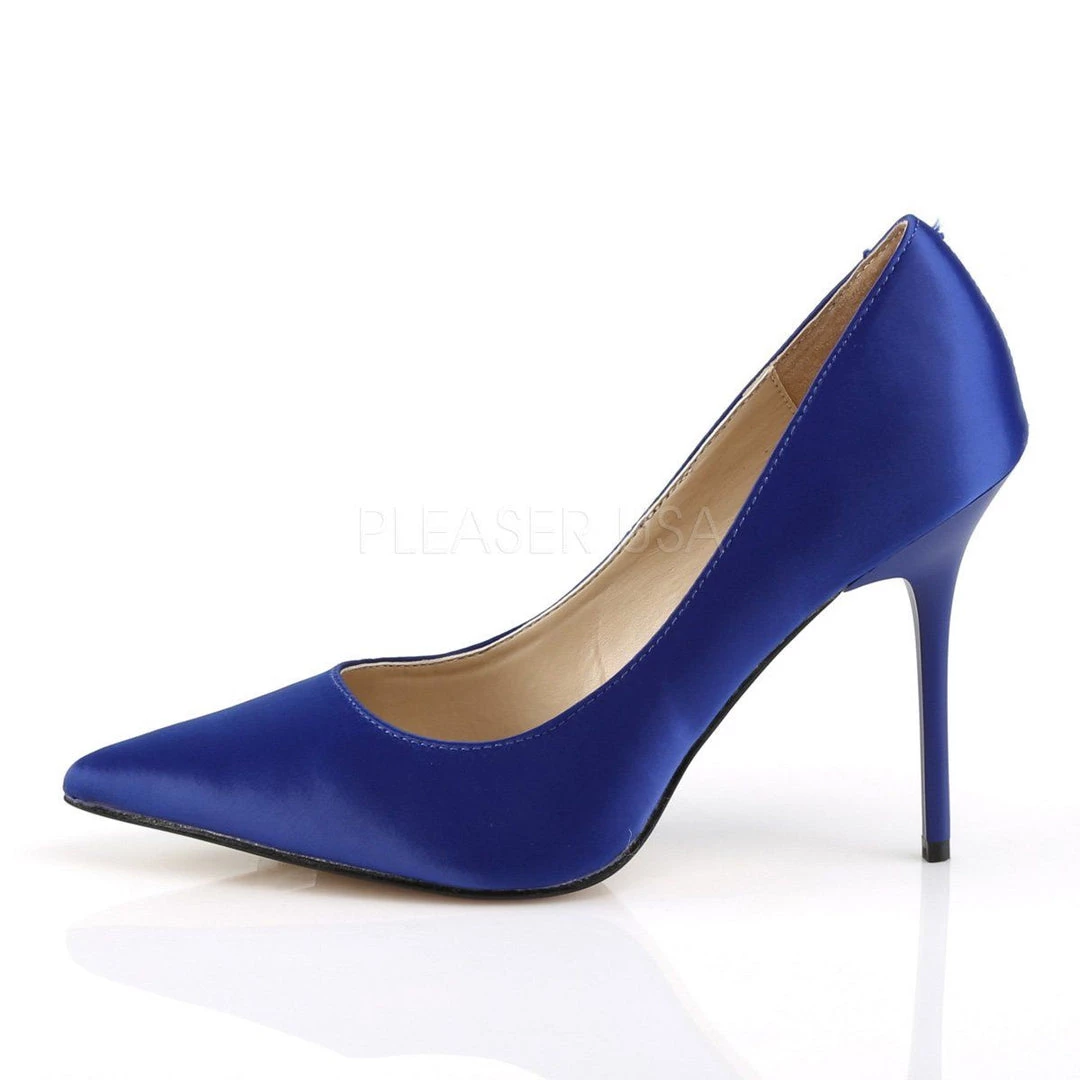 Pleaser CLASSIQUE-20 Royal Blue Satin Pump Shoes 5 Pleaser CLASSIQUE-20 Royal Blue Satin Pump Shoes
