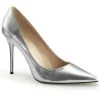 Pleaser Shoes CLASSIQUE-20 Silver Metallic Pu Pump