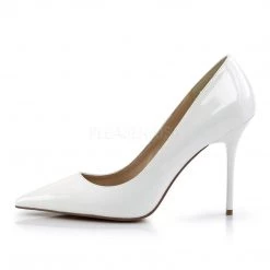 Pleaser CLASSIQUE-20 White Patent Pump Shoes