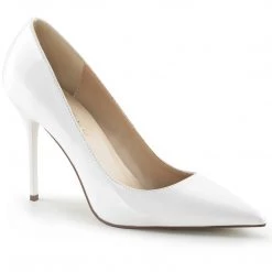 Pleaser CLASSIQUE-20 White Patent Pump Shoes