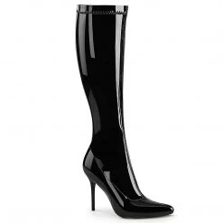 Pleaser CLASSIQUE-2000 Black Stretch Patent Knee Boot Boots