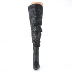 Pleaser CLASSIQUE-3011 Black Faux Leather Thigh Boot Coming Soon (Pre-Order)