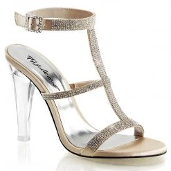 Fabulicious CLEARLY-418 Champagne Satin Shoes