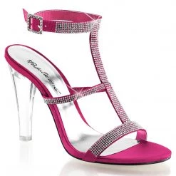 Fabulicious Shoes CLEARLY-418 Fuchsia Satin
