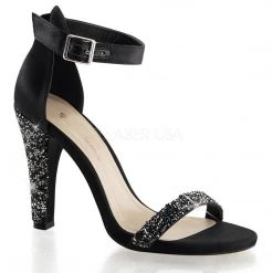Fabulicious Shoes CLEARLY-436 Black Satin