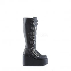 Demonia CONCORD-108 Black Vegan Leather Knee Boot Boots