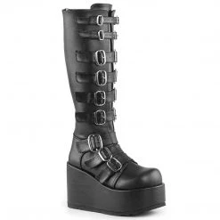 Demonia CONCORD-108 Black Vegan Leather Knee Boot Boots