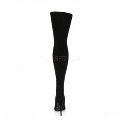 Pleaser Boots COURTLY-3005 Black Nylon Thigh Boot
