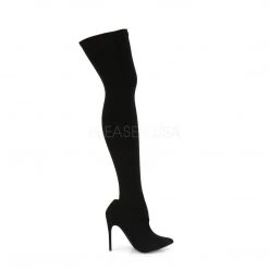Pleaser Boots COURTLY-3005 Black Nylon Thigh Boot