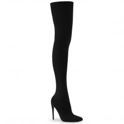 Pleaser Boots COURTLY-3005 Black Nylon Thigh Boot
