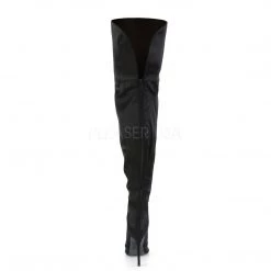 Pleaser COURTLY-3012 Black Stretch Satin Thigh Boot