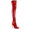 Pleaser COURTLY-3012 Red Patent Thigh Boot Boots