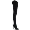 Pleaser COURTLY-4017 Black Faux Suede Thigh Boot