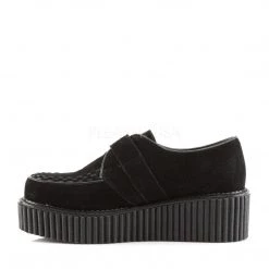 Demonia Shoes CREEPER-118 Black Vegan Suede Creeper