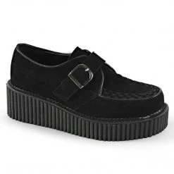Demonia Shoes CREEPER-118 Black Vegan Suede Creeper