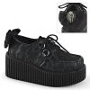 Demonia Shoes CREEPER-212 Black Vegan Leather-Lace Creeper