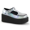 Demonia CREEPER-214 Silver Hologram-Black Vegan Creeper