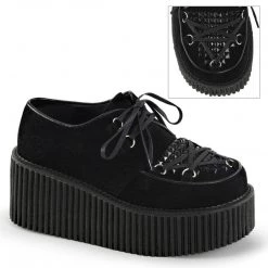 Demonia CREEPER-216 Black Vegan Suede Creeper