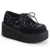 Demonia Shoes CREEPER-219 Black Velvet Creeper