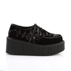 Demonia Shoes CREEPER-219 Black Velvet Creeper