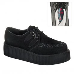 Demonia CREEPER-402S Black Suede Creeper Shoes