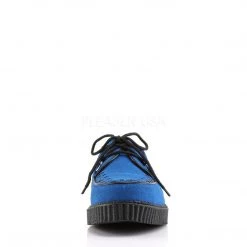 Demonia CREEPER-602S Royal Blue Suede Creeper Shoes