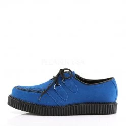 Demonia CREEPER-602S Royal Blue Suede Creeper Shoes