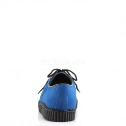 Demonia CREEPER-602S Royal Blue Suede Creeper Shoes