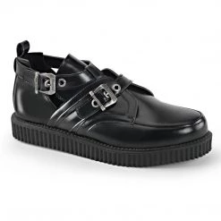 Demonia CREEPER-615 Black Leather Creeper Shoes