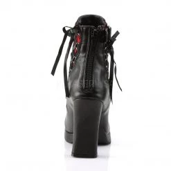 Demonia CRYPTO-51 Black-Red Lace Vegan Leather Ankle Boot