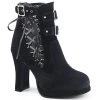 Demonia Boots CRYPTO-51 Black Velvet-Lace Ankle Boot
