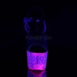Pleaser CRYSTALIZE-308PS Clear/Neon Icy Hot Pink Platform Sandal