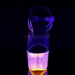 Pleaser Shoes CRYSTALIZE-308PS Clear/Neon Icy Tangerine Platform Sandal