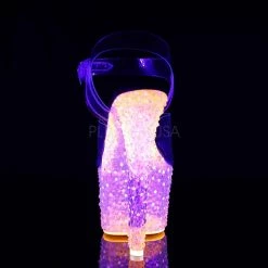 Pleaser Shoes CRYSTALIZE-308PS Clear/Neon Icy Tangerine Platform Sandal