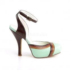 Pin Up Couture CUTIEPIE-01 Mint Multi Faux Leather Shoes