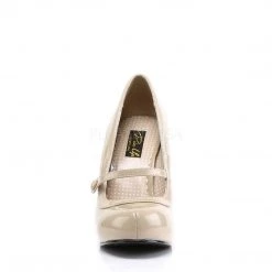 Pin Up Couture CUTIEPIE-02 Cream Patent Shoes