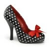 Pin Up Couture CUTIEPIE-06 Black-White Pu (Polka Dots Print) Shoes