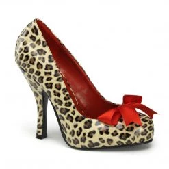 Pin Up Couture Shoes CUTIEPIE-06 Tan Pu (Cheetah Print)