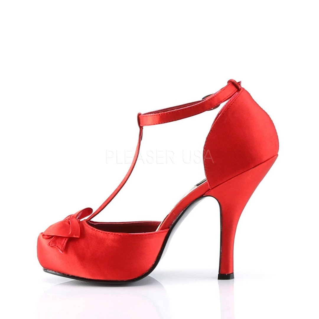 Pin Up Couture Shoes CUTIEPIE-12 Red Satin 5 Pin Up Couture Shoes CUTIEPIE-12 Red Satin