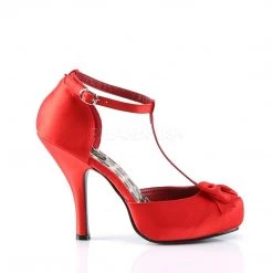 Pin Up Couture Shoes CUTIEPIE-12 Red Satin 17 Pin Up Couture Shoes CUTIEPIE-12 Red Satin