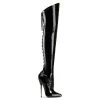 Devious Boots DAGGER-3060 Black Stretch Patent