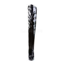Devious Boots DAGGER-3060 Black Stretch Patent